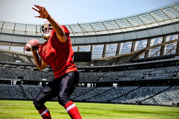 Composite image of american football player