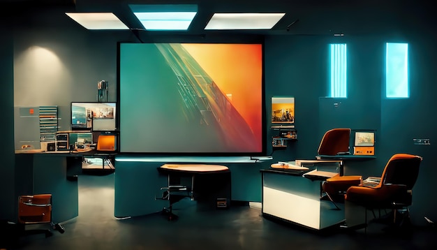 Composite image of computer in front of window in office