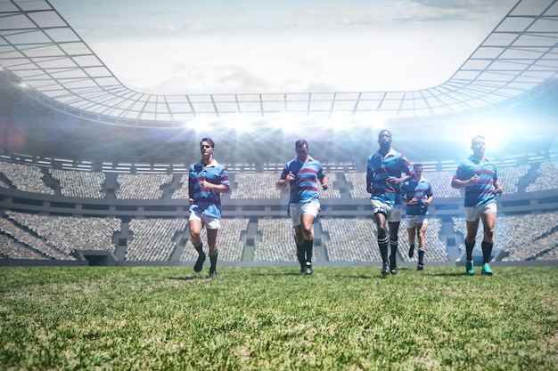 Composite image of rugby players