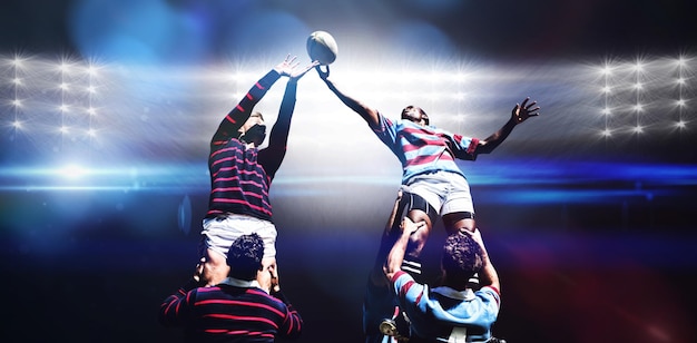 Composite image of rugby players