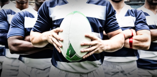 Composite image of rugby team