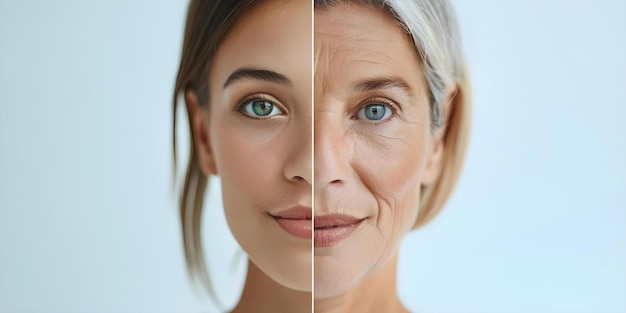 Composite Image of Two Generations Young and Older Women39s Faces Concept Generational Portraits Composite Image Women39s Faces Young and Older Family Photography