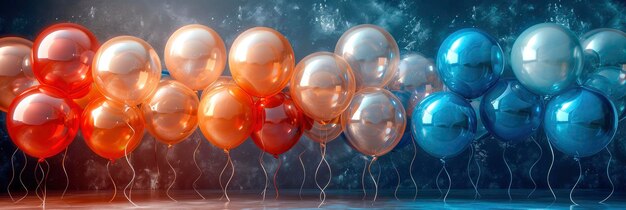 Composition Blue Silver Orange Transparent Balloon Background HD Illustrations