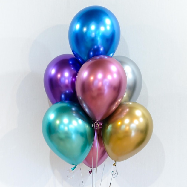 Composition of bright multicolour helium balloons