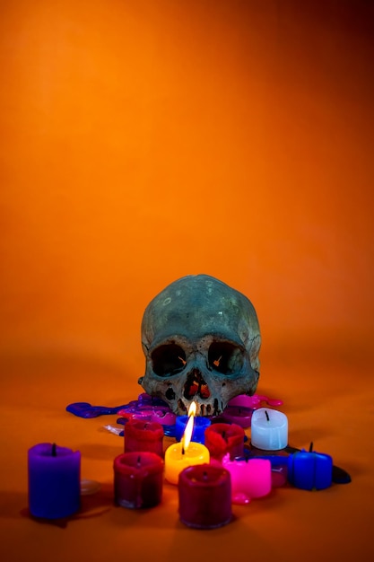 Composition for The Day of the Dead or Halloween.
with space to insert text