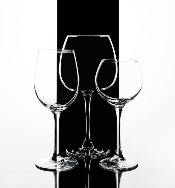 Composition of empty wine glasses