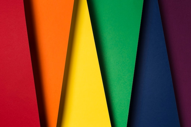 Composition of multicolored paper sheets