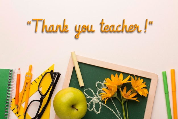 Composition for teacher appreciation with thank you message