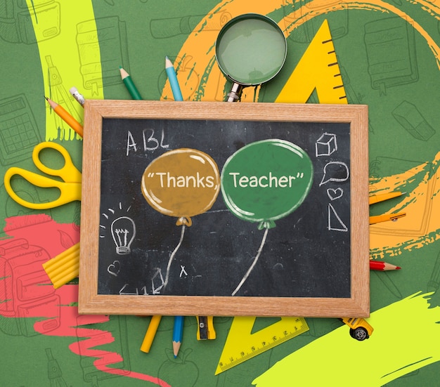 Photo composition for teacher appreciation with thank you message