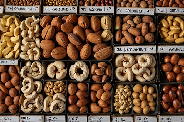 Photo composition of various types of nuts