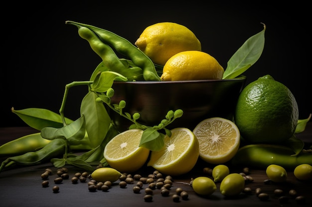 Composition with avocado and green peas