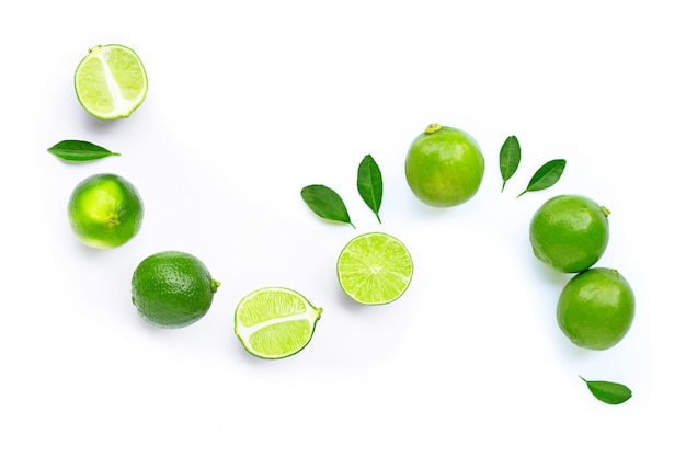 Composition with fresh ripe limes.