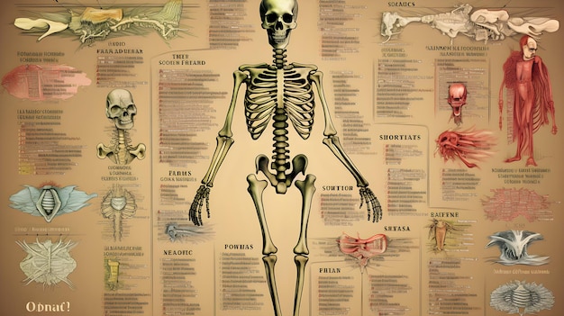 Photo comprehensive guide to human skeleton high resolution diagram labeling all major bones