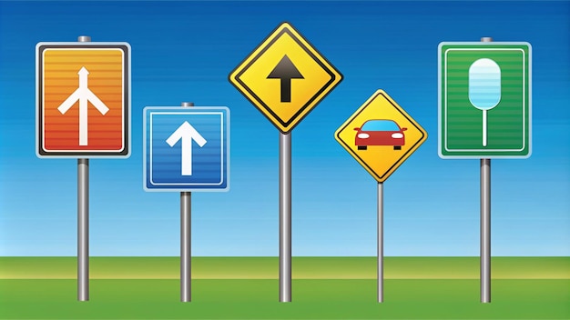 Photo comprehensive traffic signs illustration for road safety education