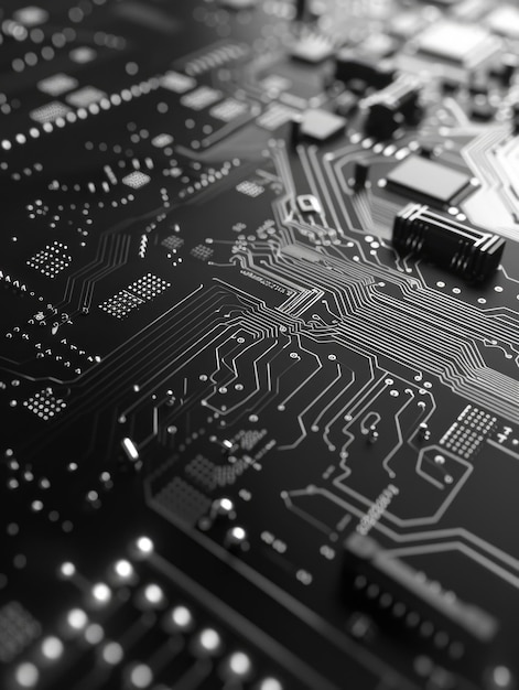 Computer Circuit Board Close Up