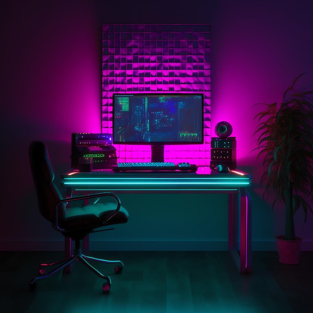 A computer desk with a monitor and a laptop on it