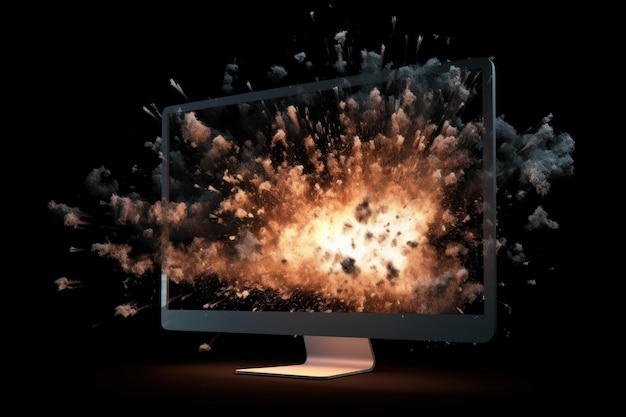 Computer desktop exploding Generate Ai