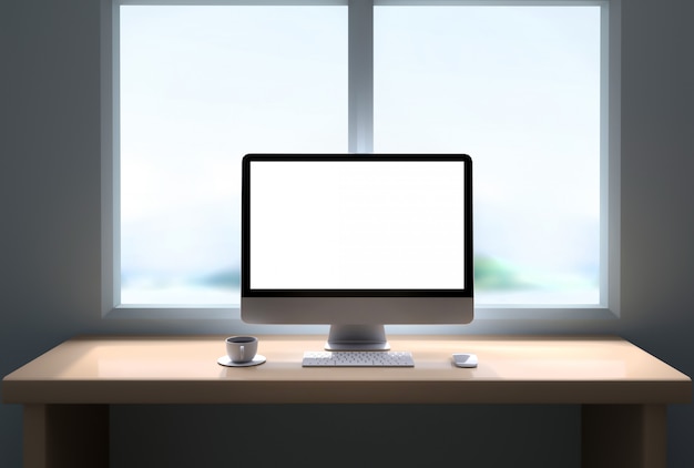 computer display screen. 3D illustration