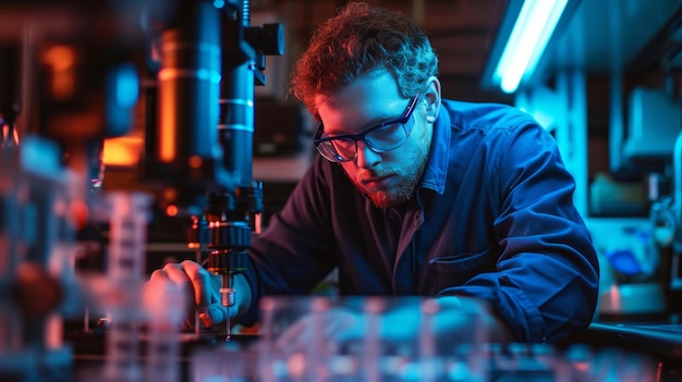 Computer and electronic device repair workshop Master uses ultraprecise equipment to replace wornout parts and batteries