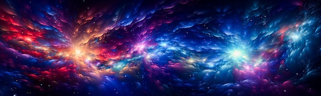 Computer generated image of colorful space filled with stars Generative AI