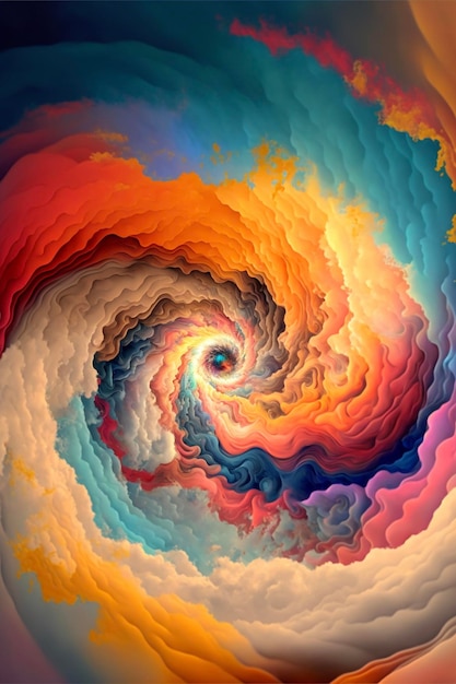 Computer generated image of a colorful spiral generative ai