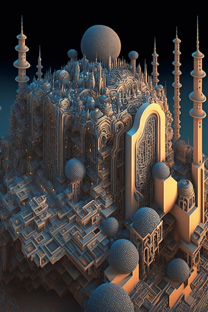 Computer generated image of a futuristic city generative ai