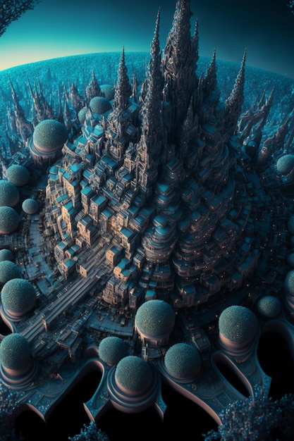 Computer generated image of a futuristic city generative ai