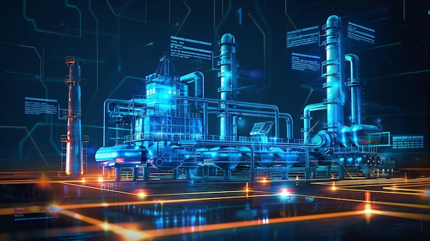 a computer generated image of a futuristic power plant