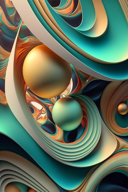 Computer generated image of a group of spheres generative ai