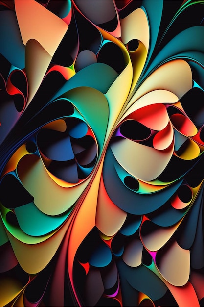 Computer generated image of a multicolored swirl generative ai