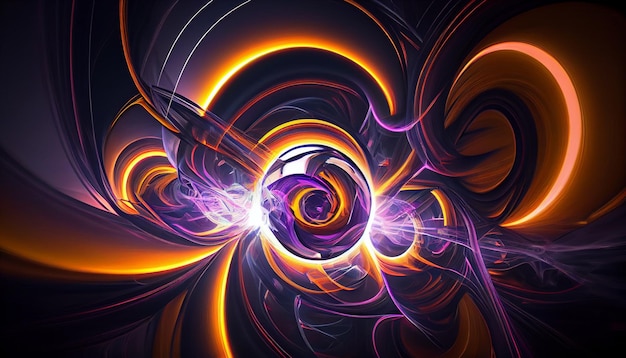 A computer generated image of a purple and yellow swirl.