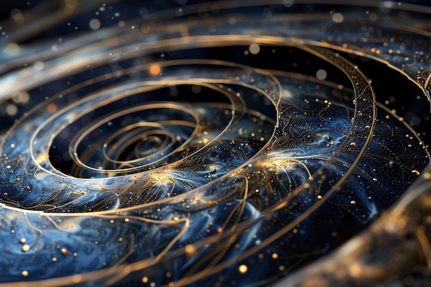 a computer generated image of a spiral design with stars and galaxy