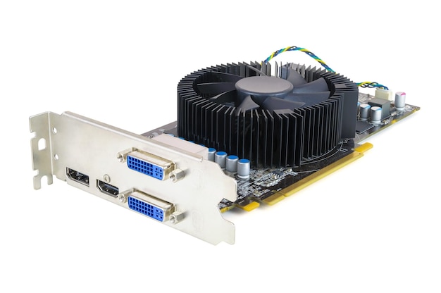 Computer graphic card on white background