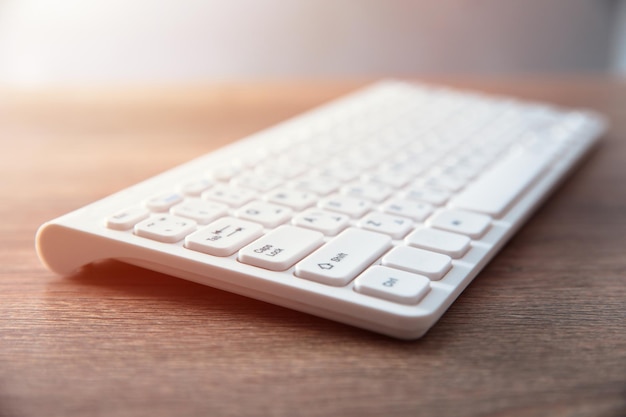 Computer keyboard on table