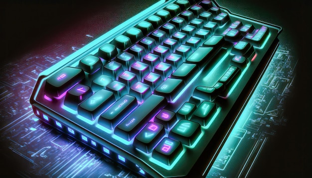 Photo computer keyboard tuned for video games created with generative ai technology