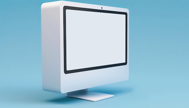 Computer mockup creative isolated on blue background