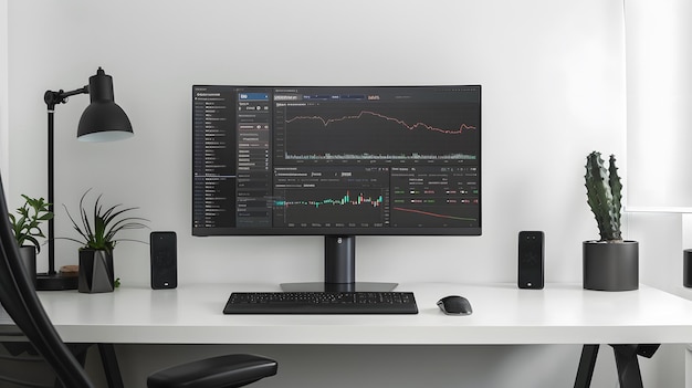 Photo a computer monitor with a black screen that says quot graph quot on the screen