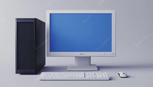 Photo a computer monitor with a blue screen that says dell on it