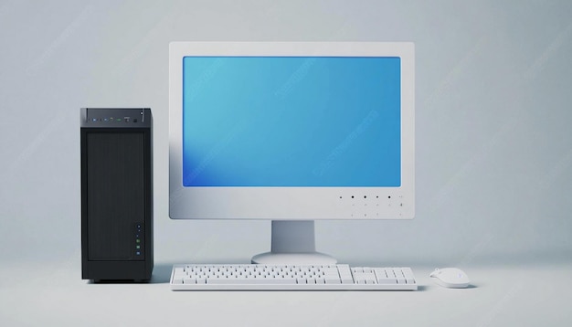 Photo a computer monitor with a blue screen that says quot dell quot on the screen