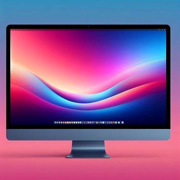 Photo a computer monitor with a colorful background and a colorful design