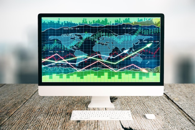 Computer monitor with forex chart