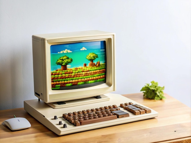 a computer monitor with a game on the screen