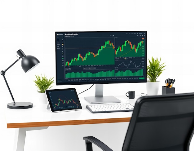 Photo a computer monitor with a graph showing the graph of graph graph