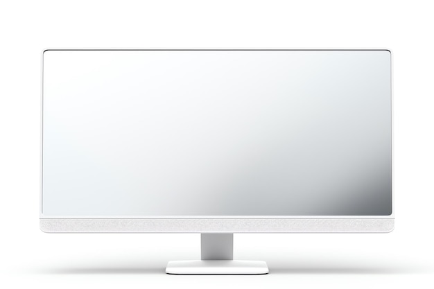 a computer monitor with a white screen