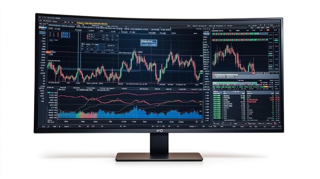 Photo a computer monitor with the word graph on it