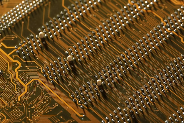 Computer motherboard close up