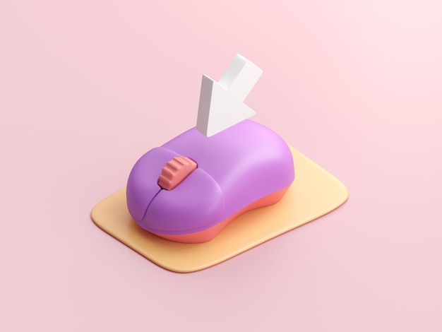 Computer mouse 3D render