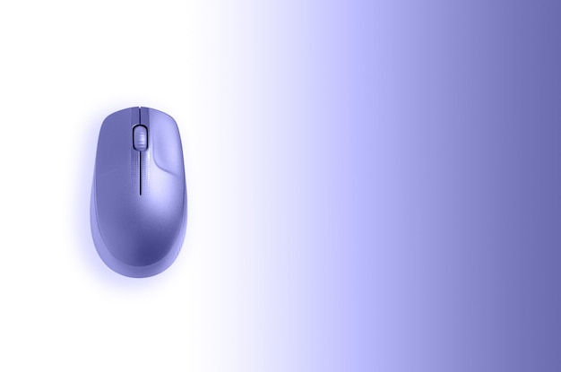 The computer mouse are purple. The trending color of 2022. Copy space