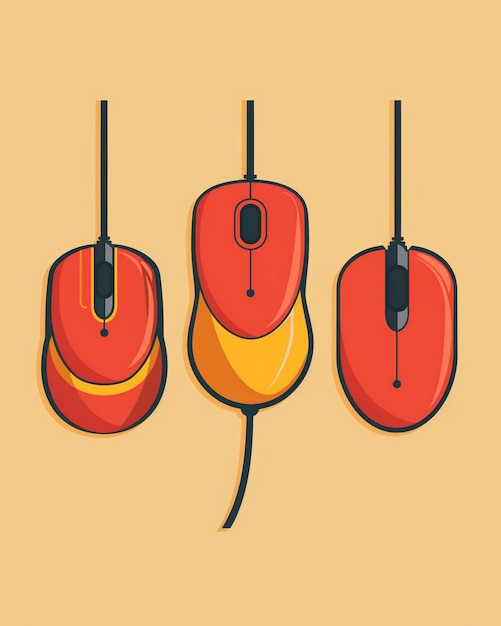 Photo computer mouse set with color design image