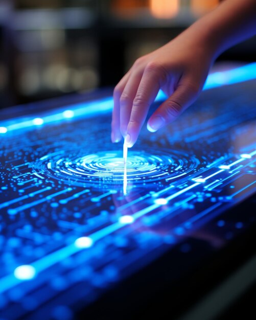 Photo computer scanning and analyzing fingerprint on a digital surface for precise measurement